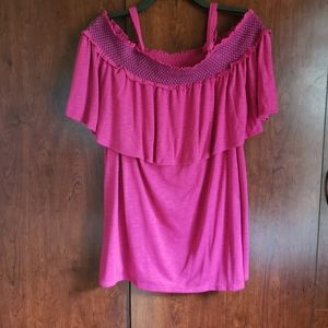 Fuschia Off-shoulder Top